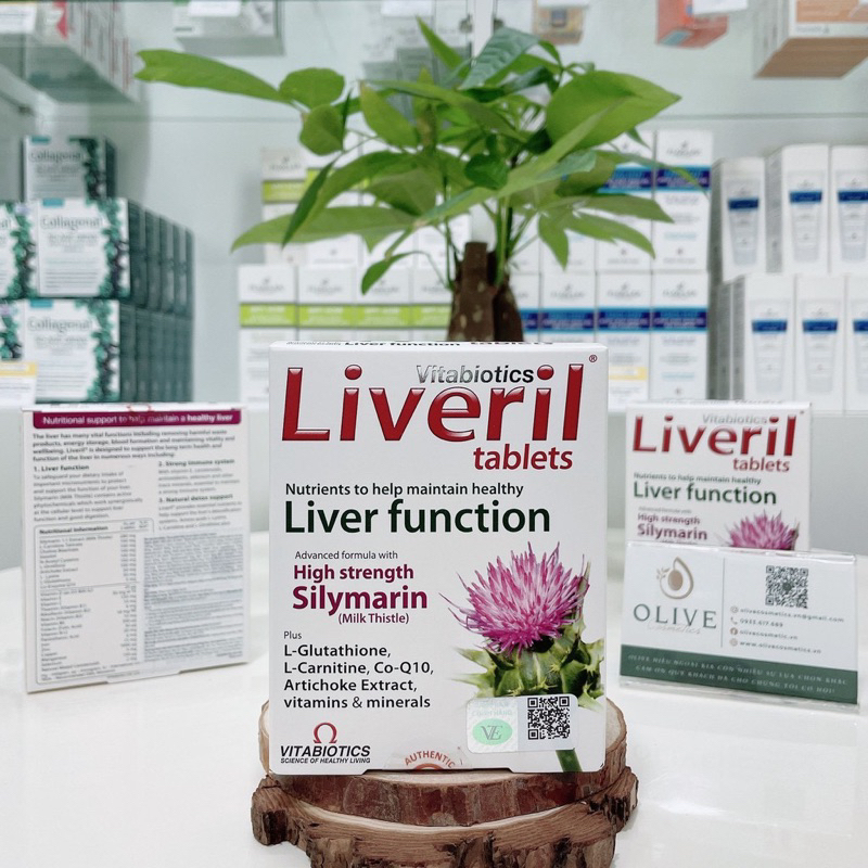 Viên uống Vitabiotics Liveril Tablets hỗ trợ thải độc gan, bảo vệ và tăng cường chức năng gan hộp 30 viên