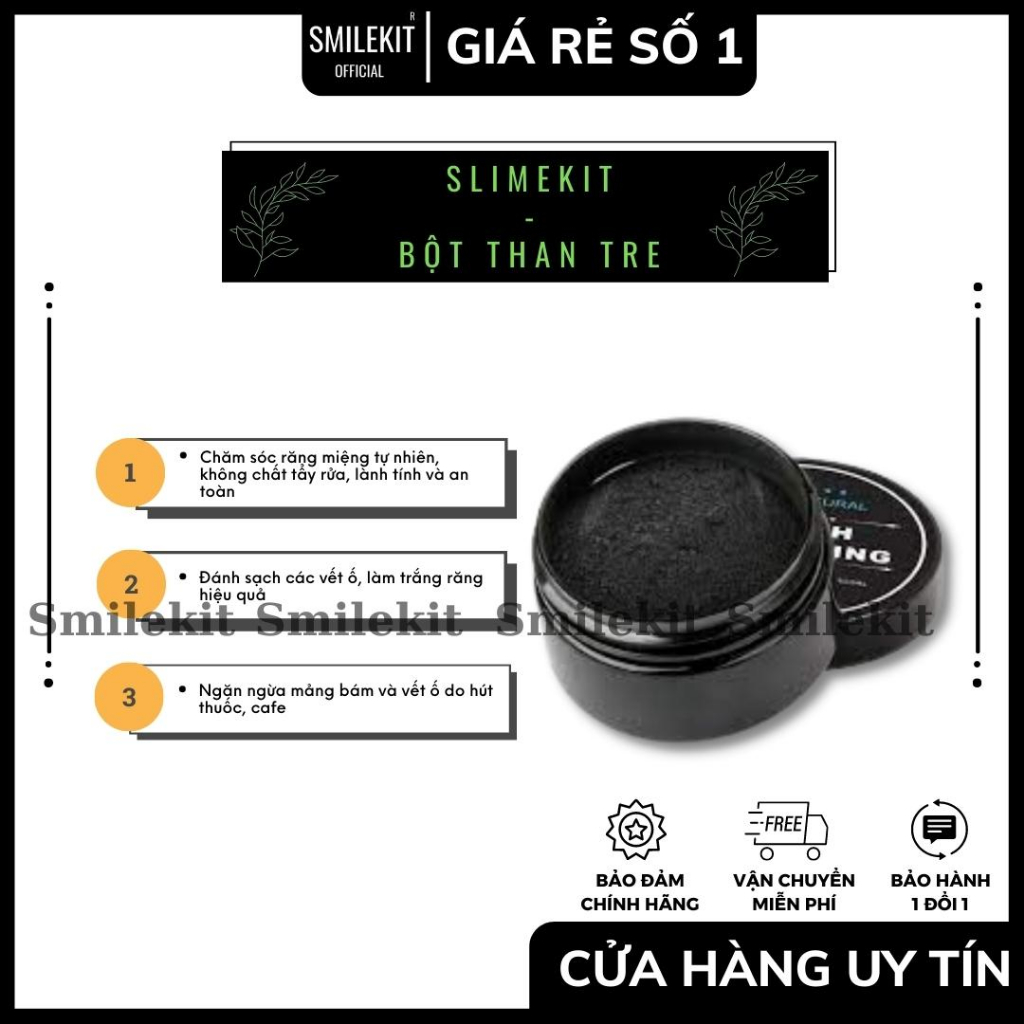 [Mẫu Mới ] Bột Than Tre Đánh Răng - Làm Trắng Răng Smiliket - Hàng Chính Hãng - Smiliket Official - Sd