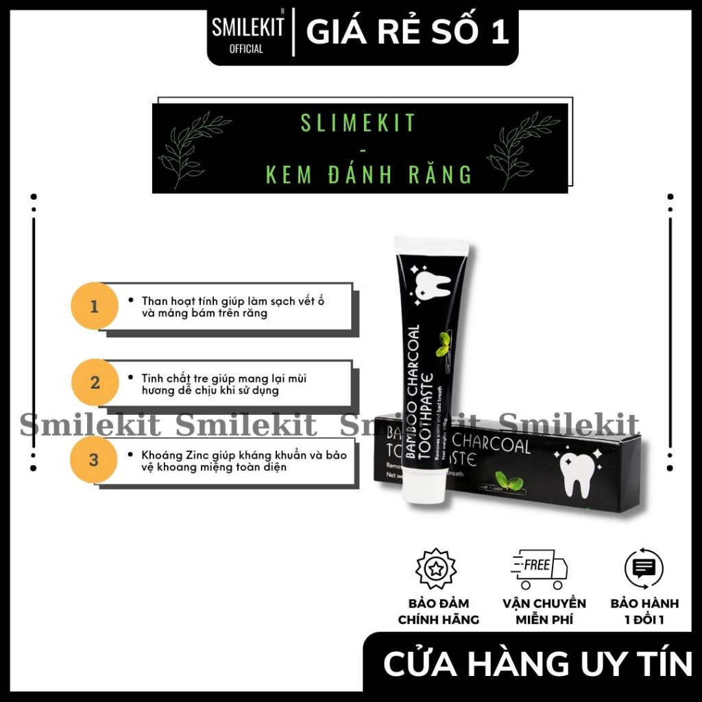 [Mẫu Mới ] Kem Đánh Răng - Làm Trắng Răng Smiliket - Hàng Chính Hãng - Bảo Hành 180 Ngày - Smiliket Official - Sd