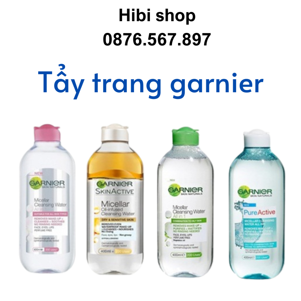 Nước Tẩy Trang Làm Sạch Sâu Dịu Nhẹ Cho Mọi Loại Da - Garnier Micellar Cleansing Water 400ml
