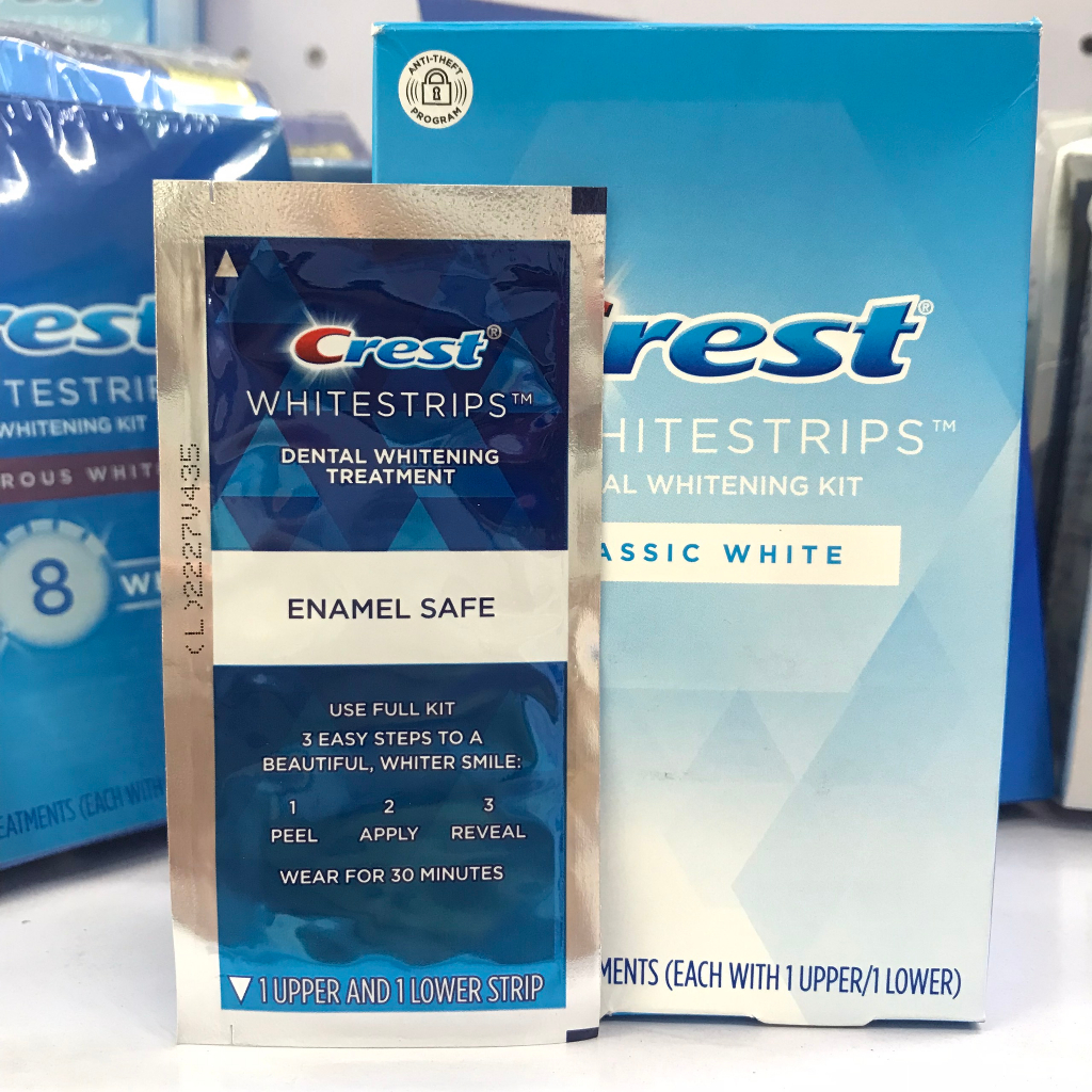 CHÍNH HÃNG - Miếng dán trắng răng Crest 3D White Whitestrips - Bộ miếng dán làm trắng răng nha khoa