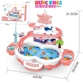 Đồ Chơi Câu Cá Có Tháp Cầu Trượt, Sạc Pin Phát Nhạc Phát Triển Trí Tuệ Cho Bé
