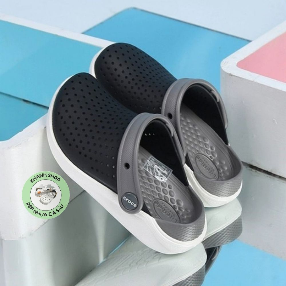 Dép sục trẻ em cross literide màu đen trắng êm mềm hàng xuất xịn, mẫu mới, full box