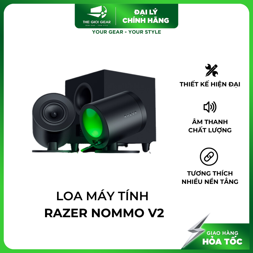 Loa Razer Nommo V2, Razer Nommo V2 X, Razer Nommo V2 Pro - Hàng chính hãng