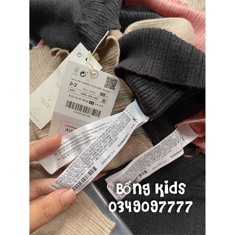 Áo Len Bé Gái Vải Gân 2p ZR