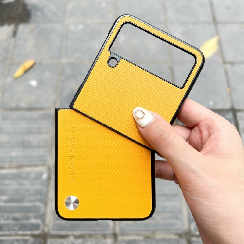 Ốp X-Level lưng da hoạ tiết Carbon Samsung Z Fold 6/ Z Fold 5/ Z fold 4/ Z Fold 3