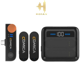 Micro thu âm không dây HOSAN comica Vimo S-UC cài áo nhỏ gọn cho điện thoại cổng kết nối Type C kèm dock sạc tiện lợi