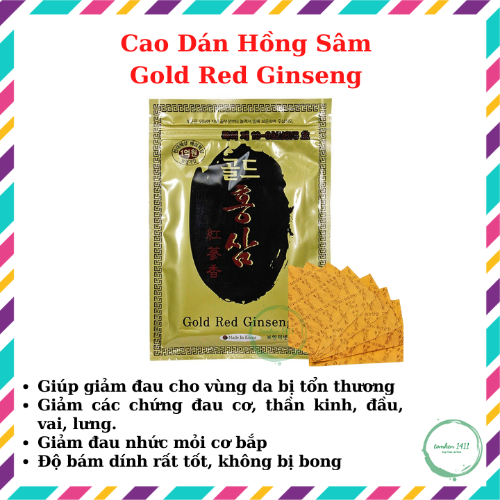 [Gói 20 miếng] Cao Dán Hồng Sâm Gold Red Ginseng Hàn Quốc