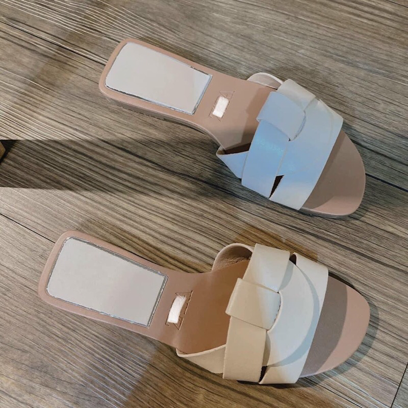 Dép quai đan chéo jean