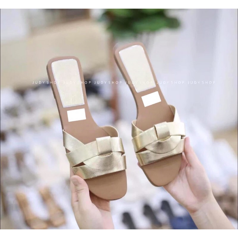 Dép quai đan chéo jean