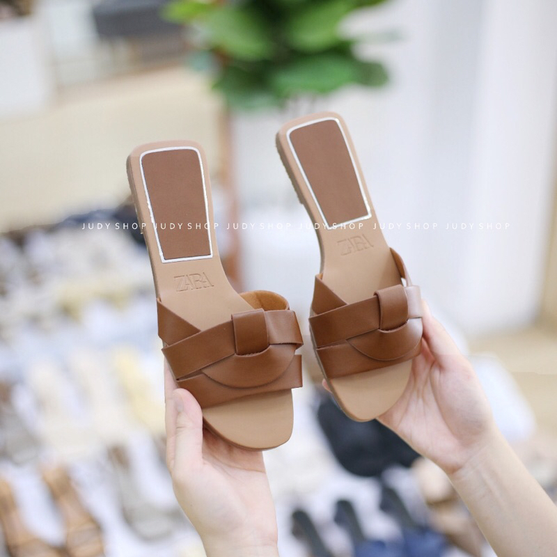 Dép quai đan chéo jean