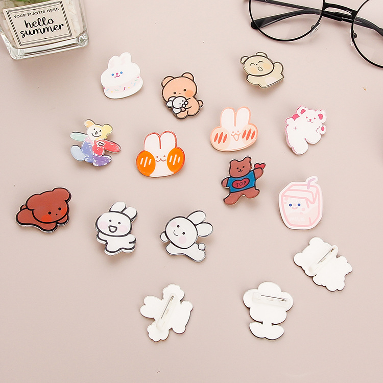 GHIM CÀI ÁO BALO TÚI VÍ - STICKER HOẠT HÌNH THỎ- PIN CÀI TÚI DỄ THƯƠNG-FADICO