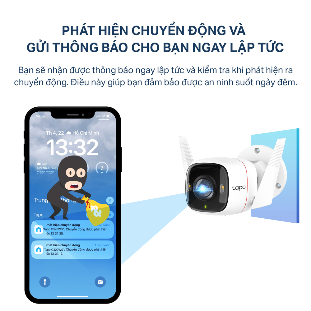 [Hỏa Tốc] Camera WiFi Ngoài Trời TP-Link Tapo C320WS Độ Phân Giải 2K QHD