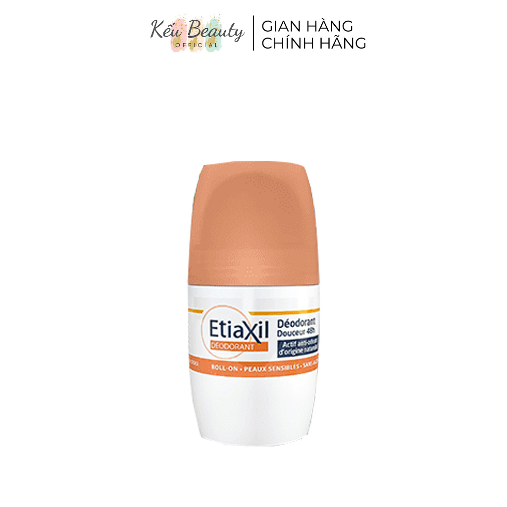 Lăn Khử Mùi Không Muối Nhôm Etiaxil Déodorant Douceur 48H Sans Aluminium 50ml - màu cam