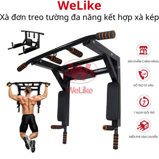 Xà đơn treo tường đa năng Welike 8 trong 1 kết hợp xà kép di động tải trọng lên đến 300kg hỗ trợ tập luyện thể thao gym