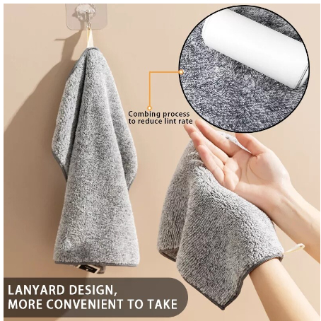 Khăn lau chén đĩa hình vuông bằng than tre thấm hút tốt đa năng