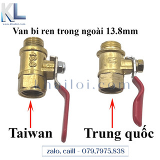 Van bi tay nhỏ 13.8 - Van bi thau-Van hơi đồng thau ren trong- ren ngoài
