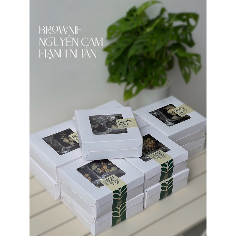 |Low Calories| Brownie Nguyên Cám Hạnh Nhân Ít Ngọt Ít Béo