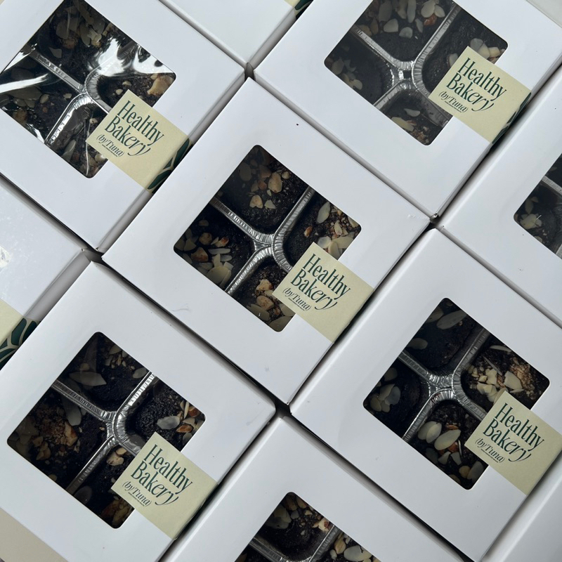 |Low Calories| Brownie Nguyên Cám Hạnh Nhân Ít Ngọt Ít Béo