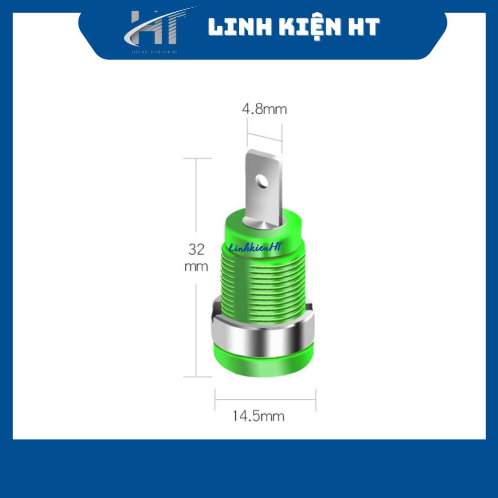 Ổ cắm bắp chuối 4mm, phích cắm chuối 4mm màu xanh lá cây chất lượng tốt - Linh kiện HT