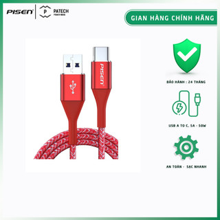 Cáp PISEN Pro Type-C 5A, 50W fully compatible - Coloful - (LS-TC09-2000 ) - Hàng chính hãng