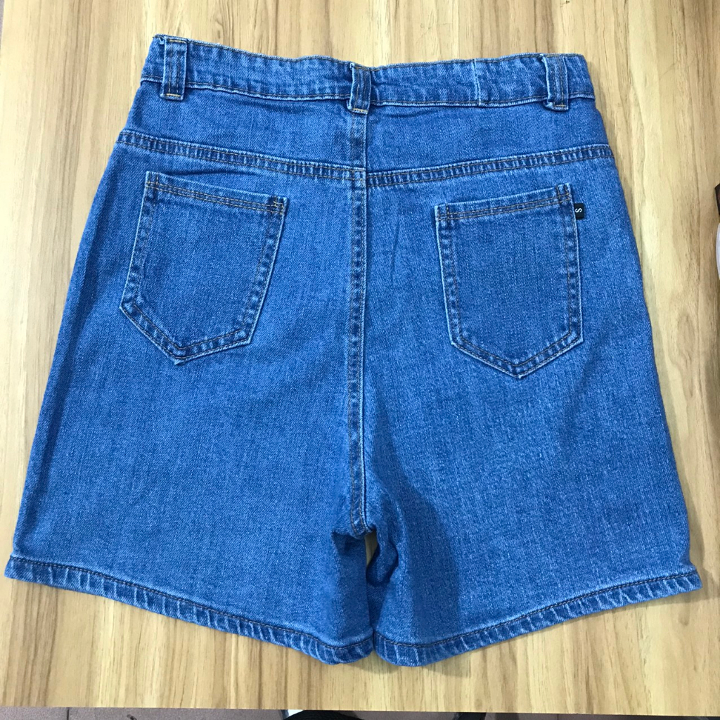 Quần Jeans Nữ Ngắn - Quần Jeans Ngố Nữ Chất Bò Trơn Lưng Cao Xinh Xắn size S,M,L
