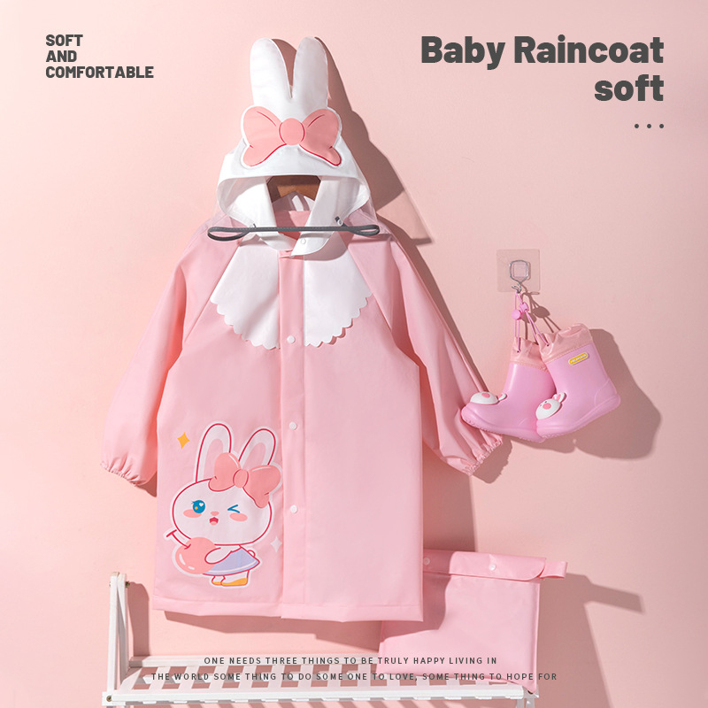 Áo mưa cho bé, áo mưa trẻ em cao cấp có mũ, thiết kế 3D, chất liệu EVA an toàn cho bé