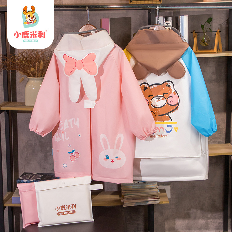 Áo mưa cho bé, áo mưa trẻ em cao cấp có mũ, thiết kế 3D, chất liệu EVA an toàn cho bé