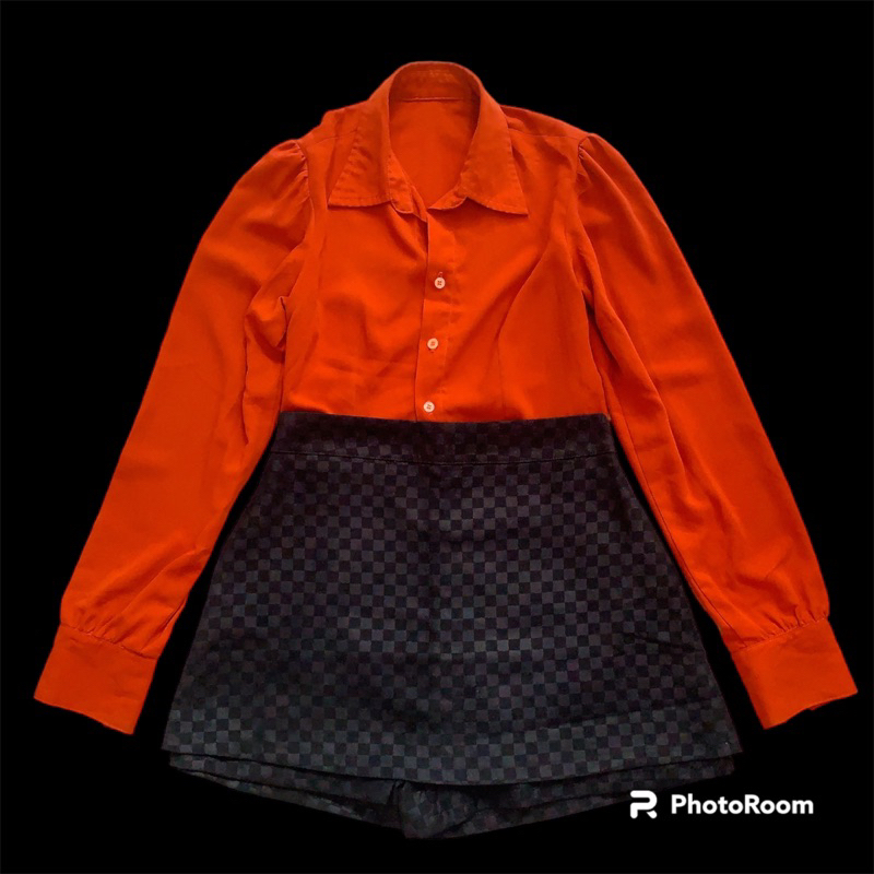 Áo sơ mi cam đất 2hand