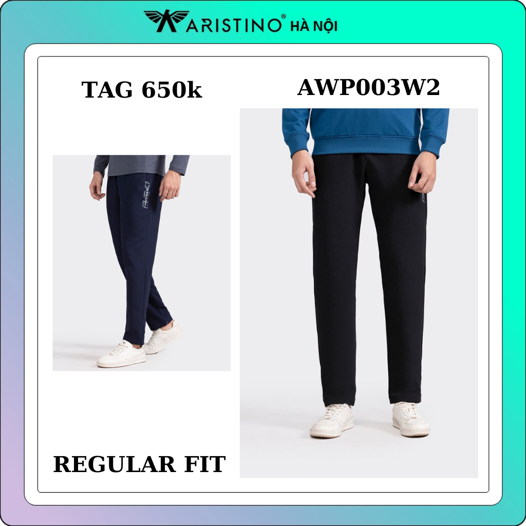 Quần gió nam Aristino ống suông có túi khóa AWP003W2
