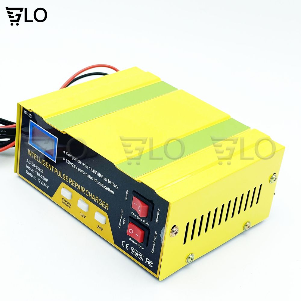 Sạc Bình Ắc Quy 12V-24V 180W Xe Máy Tự Ngắt, Bộ Nạp Kích Cả Bình Khô, Nước, Lithium Xe Máy, Xe Điện, Xe Hơi