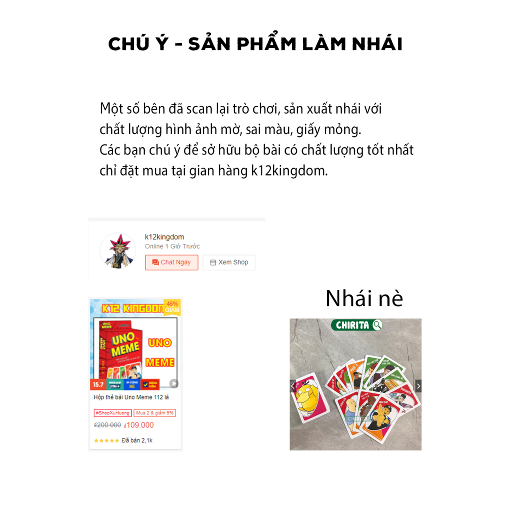 Hộp bài Memeno 112 lá