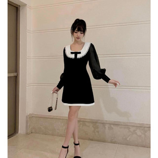 Đầm bigsize cổ chữ U viền ren tay dài duyên dáng ( Thời trang Vicky G - Anitagreen ) HN0823