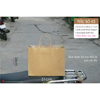 Hàng mẫu 1 cái - túi kraft ngang size m - mẫu số 43