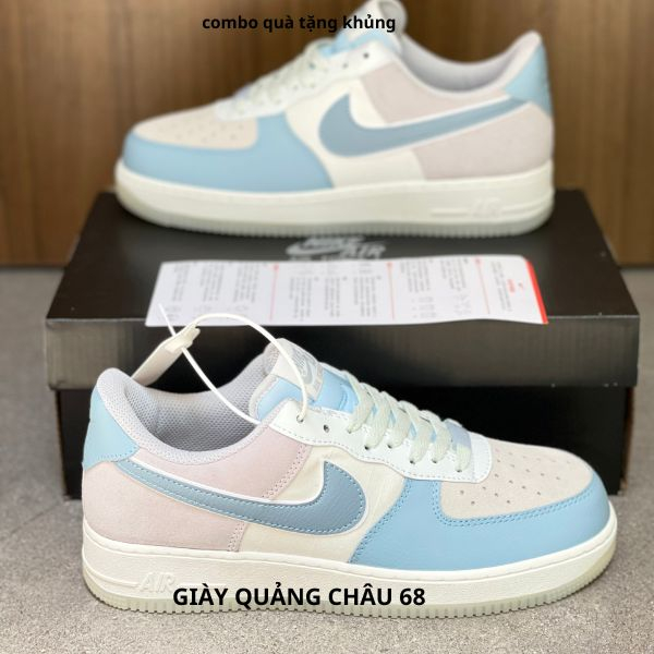 Giày af1 xám xanh thể thao nam nữ, Giầy sneaker_air force 1 bản xám xanh đễ phối đồ full box bull hót 2023/Giày qc