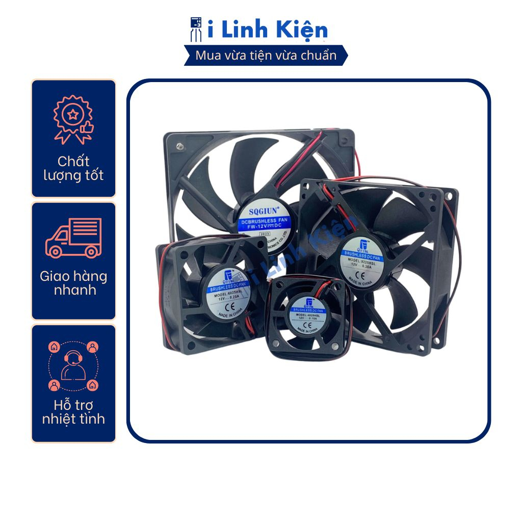 Quạt tản nhiệt 12V làm mát cho máy tính laptop kích thước 6x6x1.5cm