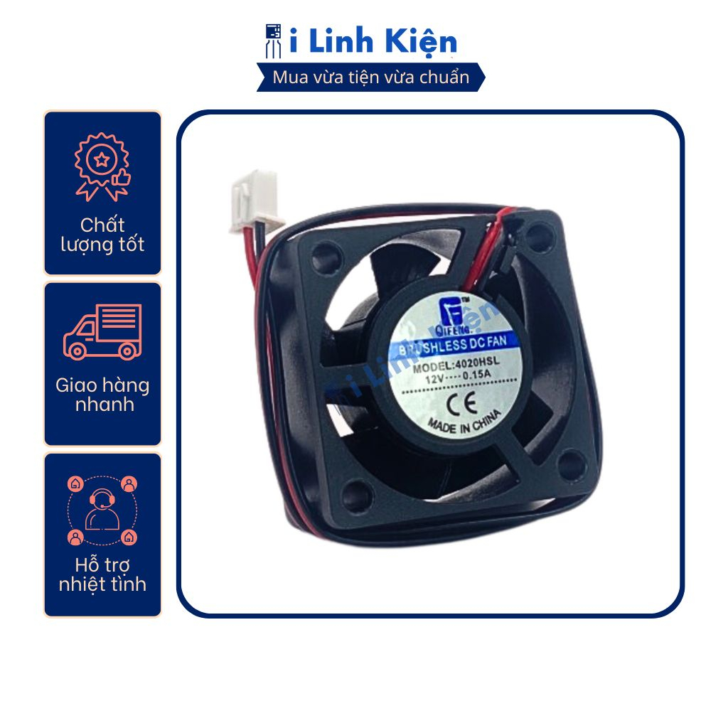 Quạt tản nhiệt 12V làm mát cho máy tính laptop kích thước 6x6x1.5cm