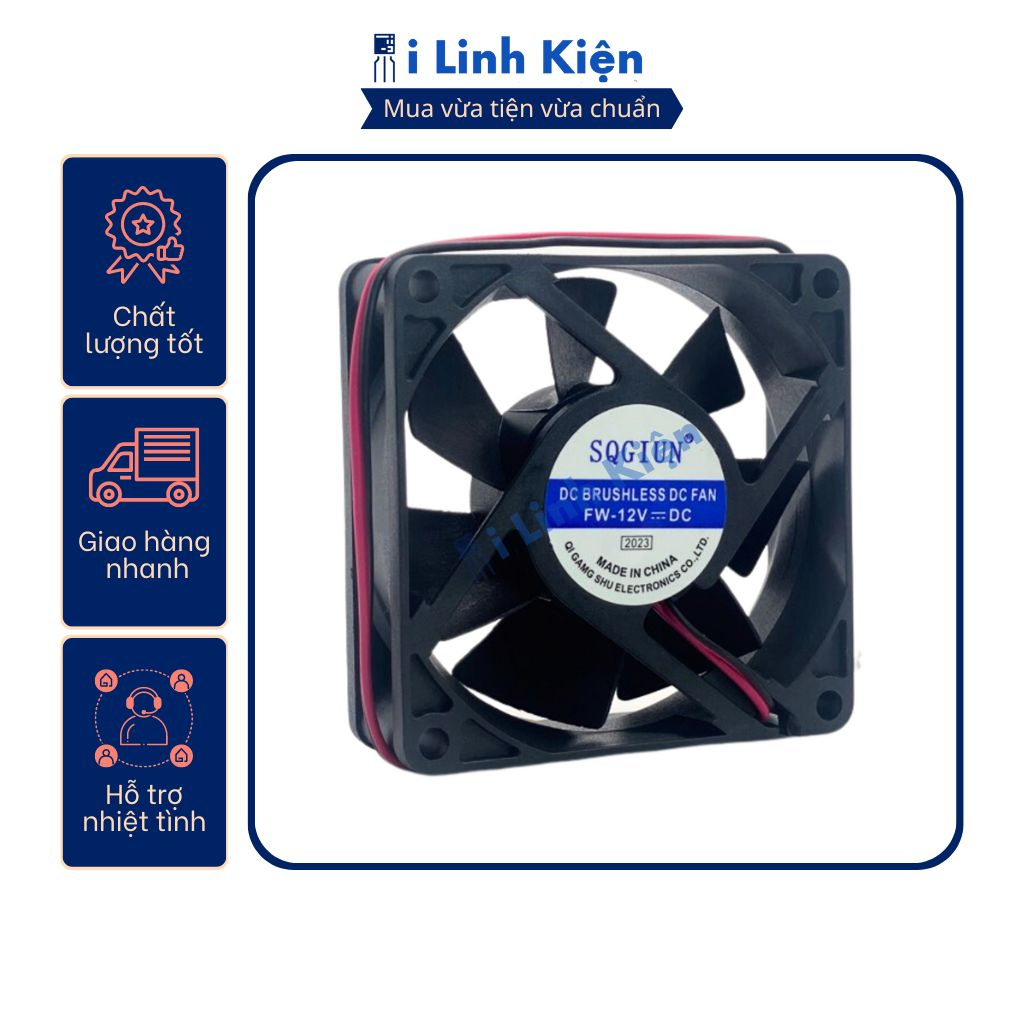 Quạt tản nhiệt 12V làm mát cho máy tính laptop kích thước 6x6x1.5cm