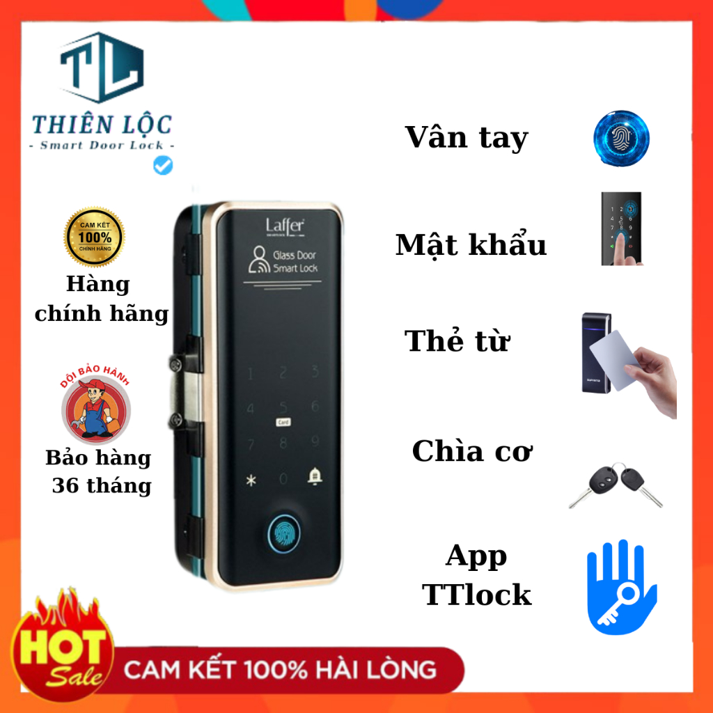 Khóa vân tay cửa kính Laffer G08