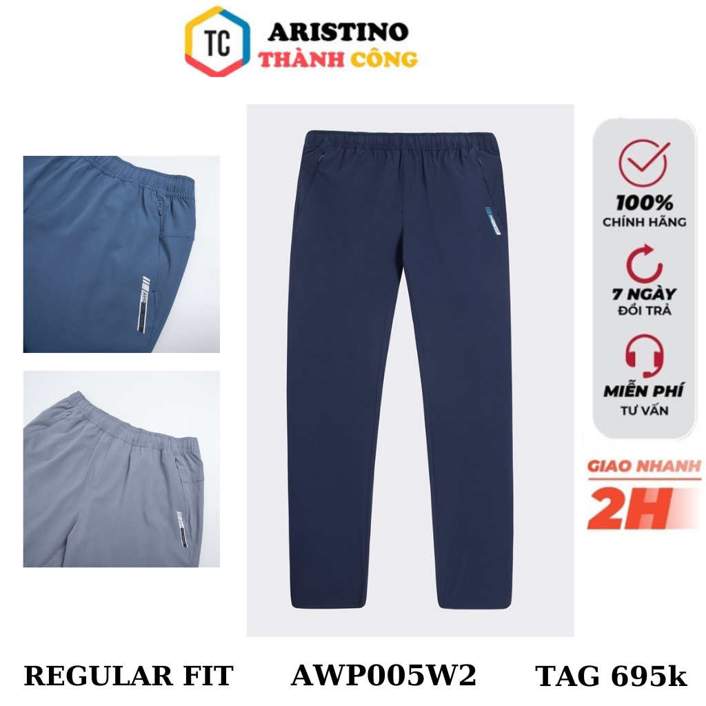 Quần dài gió nam Aristino ống suông co giãn nhẹ túi khóa AWP005W2-