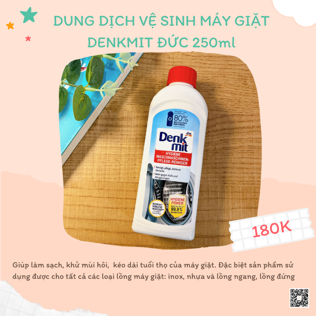 Dung dịch vệ sinh máy giặt Denkmit Đức 250ml