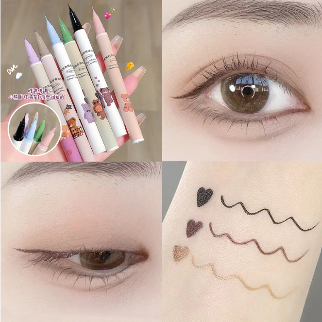 Bút dạ kẻ mắt Cappuvini gấu bông - Nét mảnh 0.01mm chống nước lâu trôi