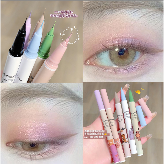 Bút dạ kẻ mắt Cappuvini gấu bông - Nét mảnh 0.01mm chống nước lâu trôi