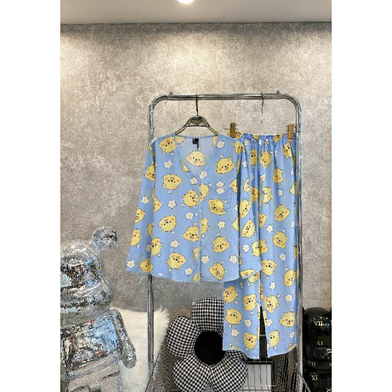 Bộ Lanh/Tole Vnxk F21 - Bộ Tay Dài Tim Viền