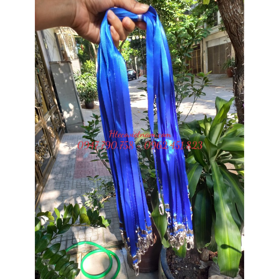 XƯỞNG SẢN XUẤT DÂY ĐEO THẺ LỤA 2 MÓC SẮT- DÂY ĐEO THẺ NHÂN VIÊN 2 ĐẦU MÓC 1CM - Thẻ nhựa, in dây