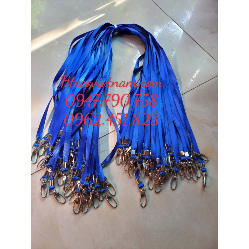 XƯỞNG SẢN XUẤT DÂY ĐEO THẺ LỤA 2 MÓC SẮT- DÂY ĐEO THẺ NHÂN VIÊN 2 ĐẦU MÓC 1CM - Thẻ nhựa, in dây