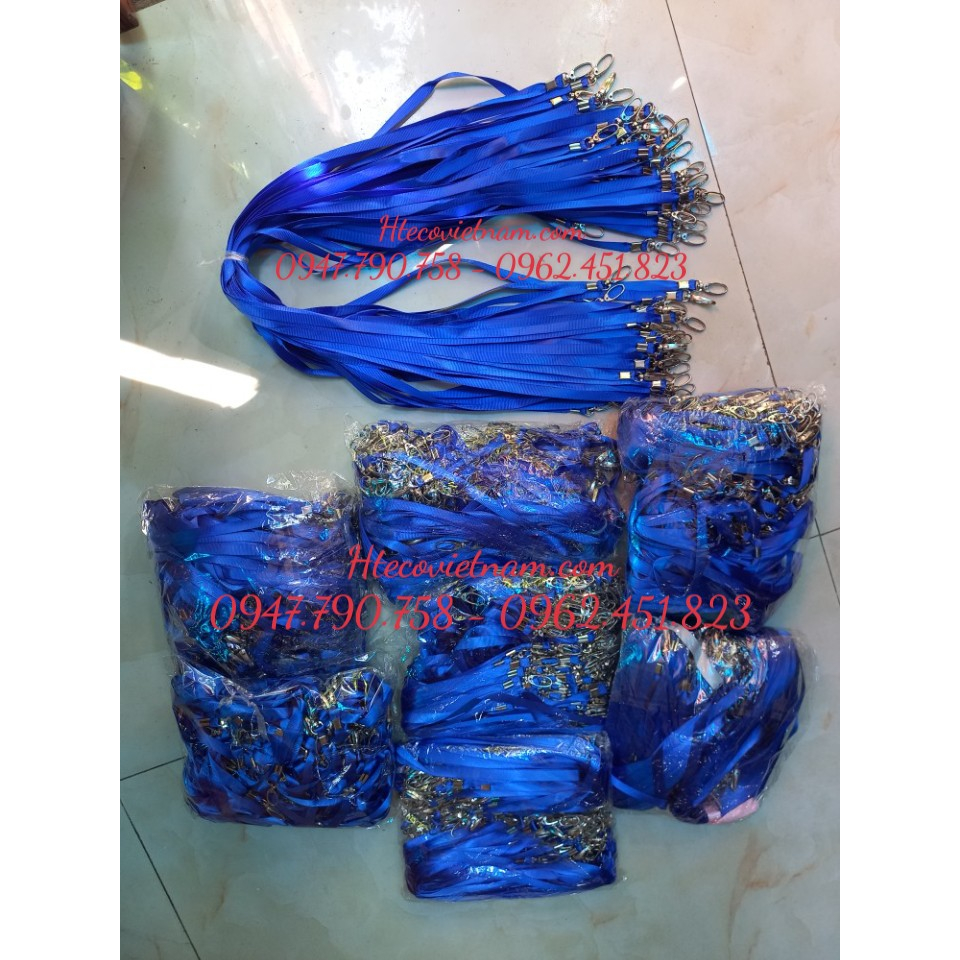 XƯỞNG SẢN XUẤT DÂY ĐEO THẺ LỤA 2 MÓC SẮT- DÂY ĐEO THẺ NHÂN VIÊN 2 ĐẦU MÓC 1CM - Thẻ nhựa, in dây
