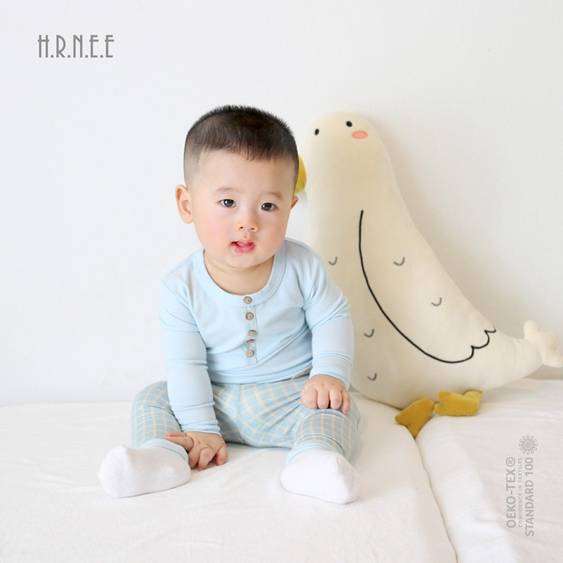 HRNEE Bộ dài tay Modal oganic mềm mại cho bé trai bé gái