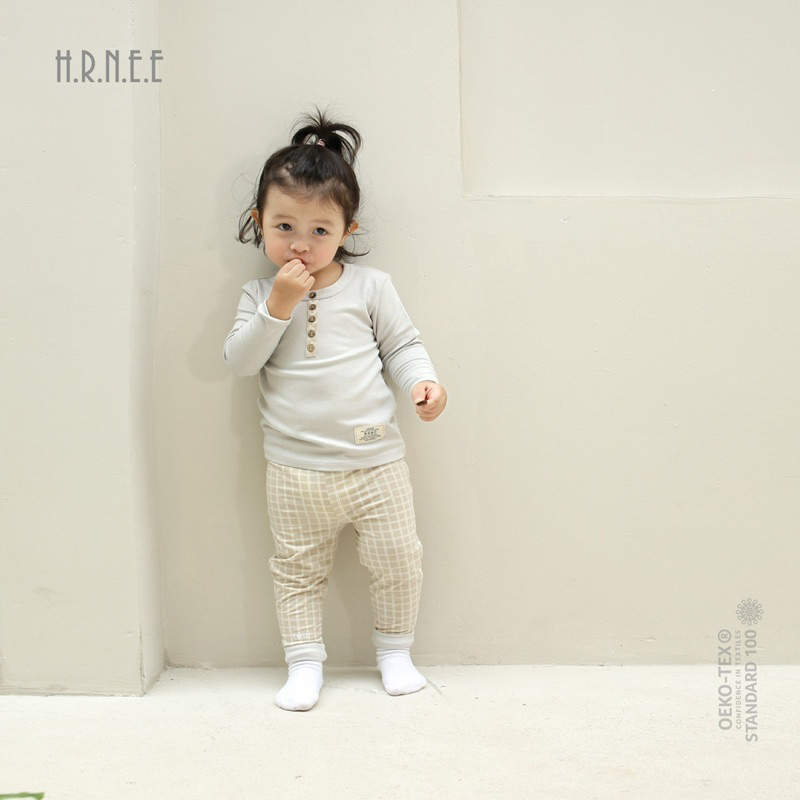 HRNEE Bộ dài tay Modal oganic mềm mại cho bé trai bé gái