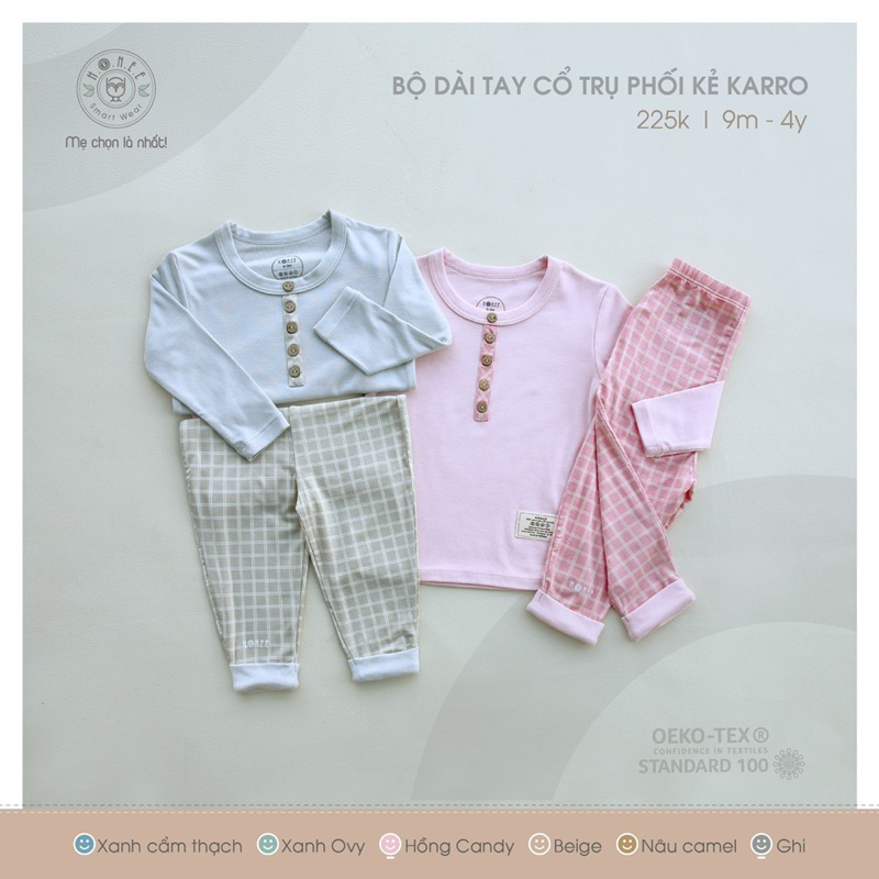 HRNEE Bộ dài tay Modal oganic mềm mại cho bé trai bé gái